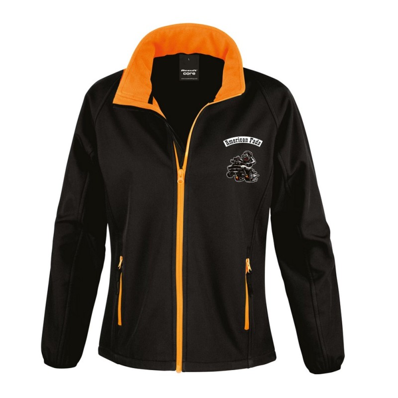 Blouson Noir/orange softshelle