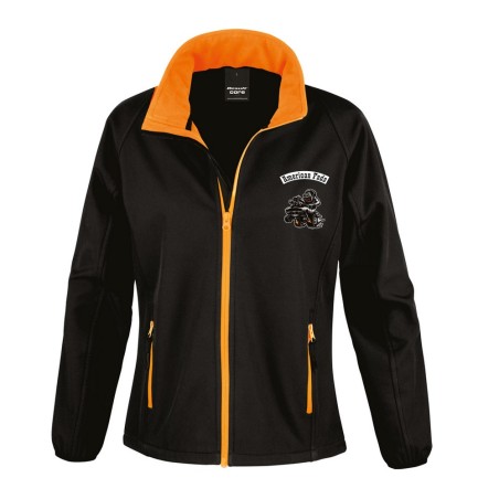 Blouson Noir/orange softshelle