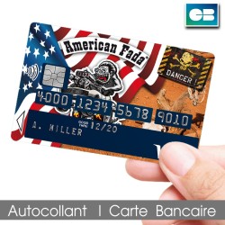 Stickers Carte Bancaire American Fada - DANGER drapeau USA