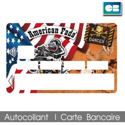 Stickers Carte Bancaire American Fada - DANGER drapeau USA