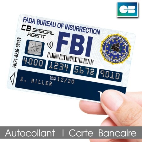 Stickers Carte Bancaire American Fada - FBI DEPARTMENT OF US CARS