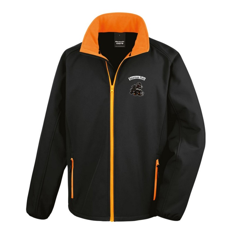 Blouson Homme  Noir / Orange softshelle American Fada