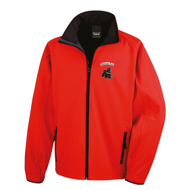 Blouson Homme Rouge / Noir softshelle American Fada