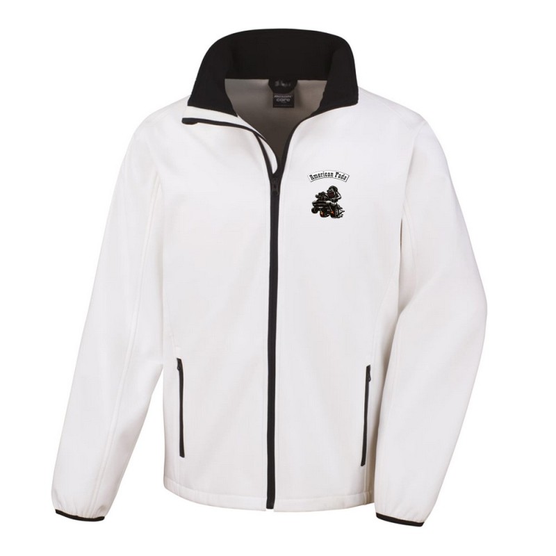 Blouson Homme Blanc softshelle American Fada