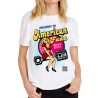 Tee shirt blanc logo American Fada Pin Up Blonde