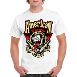 Tee shirt blanc logo American Fada avec bougies